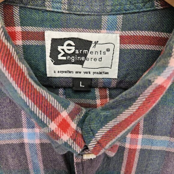 Rare Made in USA Engineered Garments Plaid Shirt Buttons Men's Size L Multicolor - Picture 5 of 10
